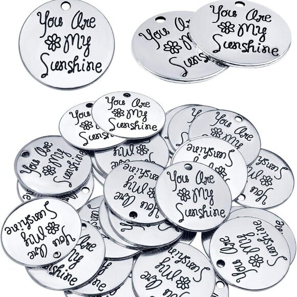 Other - 30pcs Inspirational Words Charms Round Message Alloy Pendants Jewelry Making Sup